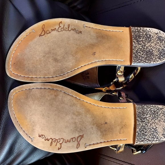 Sam EDELMAN Leopard Print CALF HAIR Sandals - Picture 2 of 3